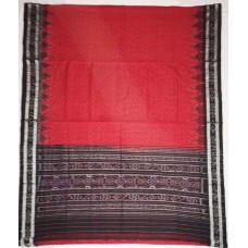 Maniabandhi Deep Red & Black border Saree