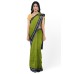 Maniabandhi Black Border Leaf Green Saree