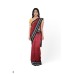 Maniabandhi Deep Red & Black border Saree