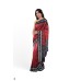 Maniabandhi Deep Red & Black border Saree