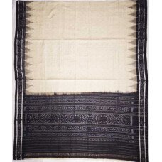 Maniabandhi Black Border White Cotton Saree