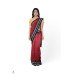 Maniabandhi Deep Red & Black border Saree