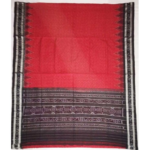 Maniabandhi Deep Red & Black border Saree