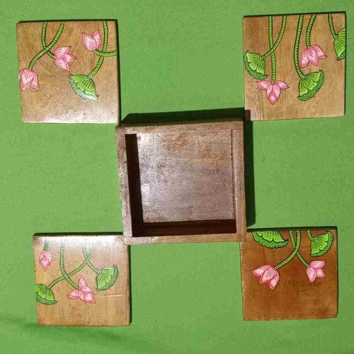 Wooden Handpainted Coaster Set 1