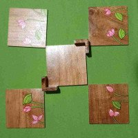 Wooden Handpainted Coaster Set 2