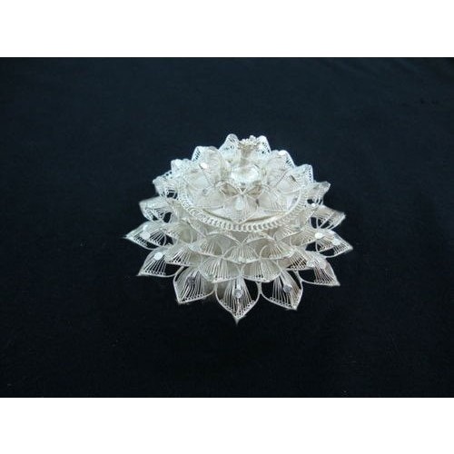 Silver Filigree Sindoor Box 008