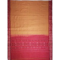 Maniabandhi Red Border Brown Color Cotton Saree