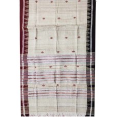 Double Color Border With Red Color Print Kotpad Cotton Stole