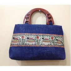 FANCY JUTE HANDBAG WITH MADHUBANI