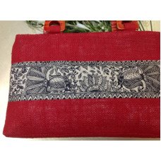 FANCY JUTE HANDBAG WITH MADHUBANI