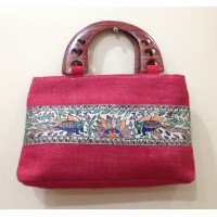 FANCY JUTE HANDBAG WITH MADHUBANI