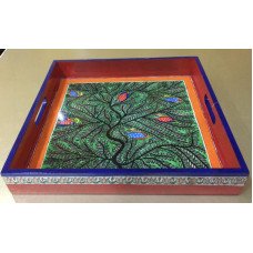 Madhubani , Hand Painted Serving Tray