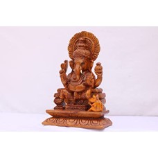 Handmade Wooden Lord Ganesh 12 cm x 6 cm x 15 cm Brown KFACPC 14
