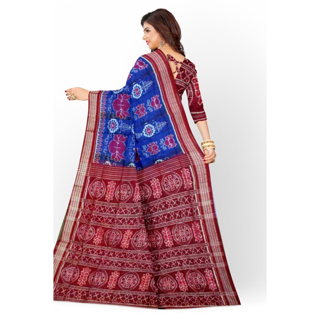Black and Blue Bandha Ikat Cotton Saree – For Sarees