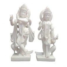 White Marble Radha Krishna Statue