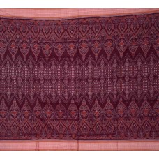 Sambalpuri Maroon & Brown Paper Cotton Saree