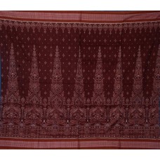 Sambalpuri Masharaj Deep Brown & Brown Paper Cotton Saree