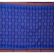 Sambalpuri Masharaj Paper Cotton Deep Blue and Maroon Saree