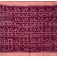 Sambalpuri Masharaj Paper Cotton Maroon & Brown Saree